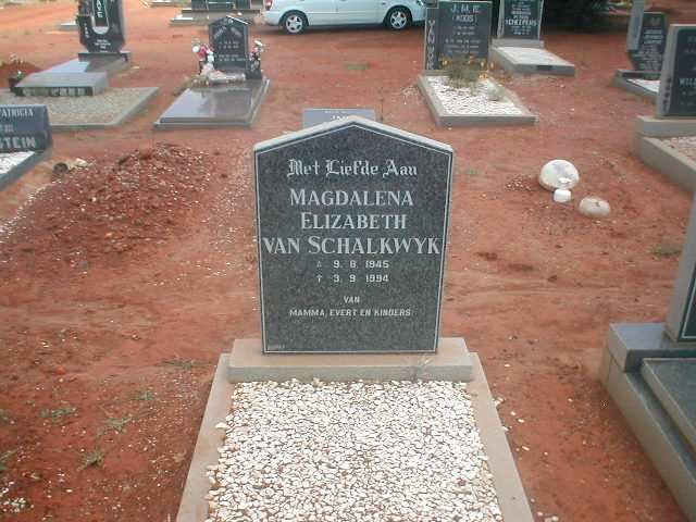 SCHALKWYK Magdalena Elizabeth, van 1945 - 1994