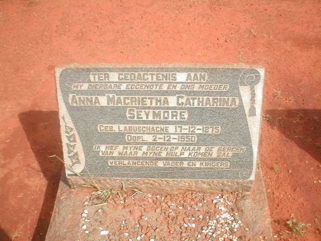 SEYMORE Anna Magrietha Catharina geb. LABUSCHAGNE 1875-1950