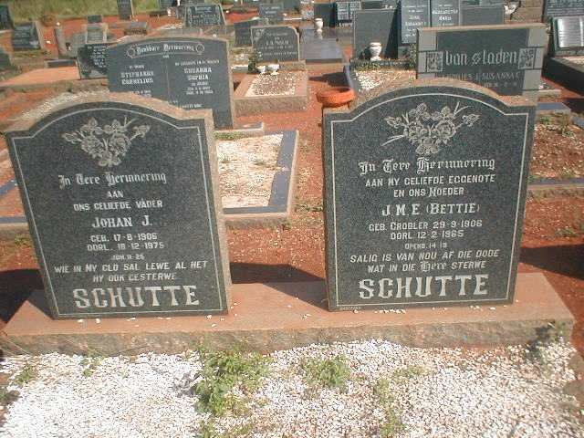 SCHUTTE Johan J. 1906-1975 &amp; J.M.E. GROBLER 1906-1965