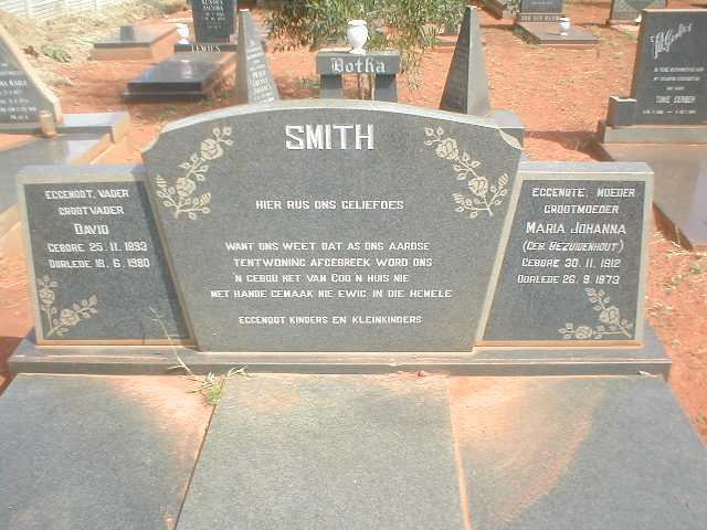 SMITH David 1893-1980 &amp; Maria Johanna BEZUIDENHOUT 1912-1973