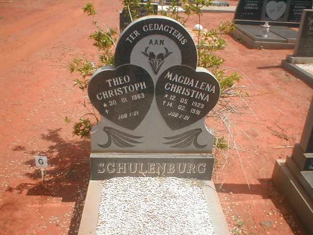 SCHULENBURG Theo Christoph 1963- :: SCHULENBURG Magdalena Christina 1929-1991