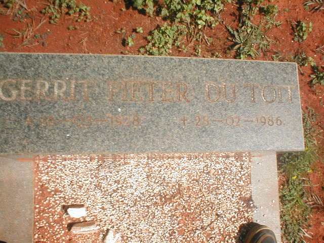 TOIT Gerrit Pieter, du 1928-1986
