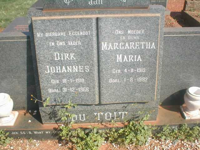TOIT Dirk Johannes, du 1910-1966 &amp; Margaretha Maria 1913-1982