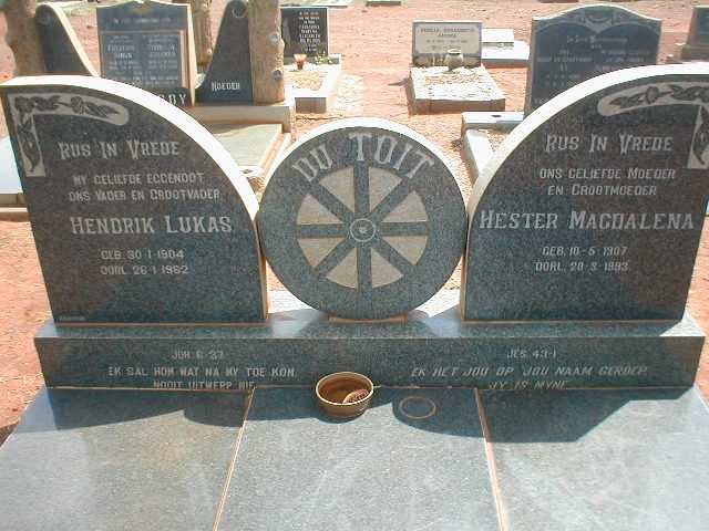 TOIT Hendrik Lukas, du 1904-1962 &amp; Hester Magdalena 1907-1993