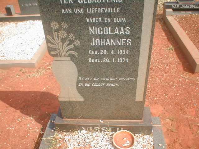 VISSER Nicolaas Johannes 1894-1974