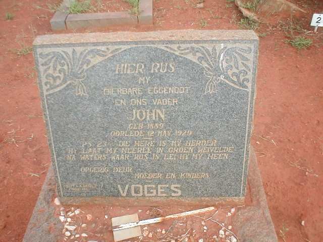 VOGES John 1889-1929
