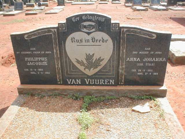 VUUREN Philippus Jacobus, van 1903-1963 &amp; Anna Johanna STOLS 1902-1984