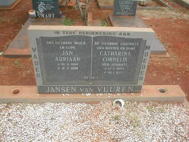 VUUREN Jan Adriaan, Jansen van 1904-1988 &amp; Catharina Cornelia JOUBERT 1907-1977