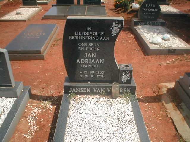 VUUREN Jan Adriaan, Jansen van 1960-1991