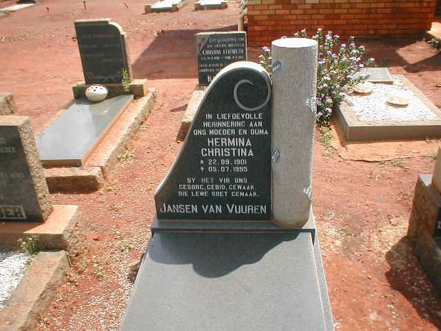 VUUREN Hermina Christina, Jansen van 1901-1995