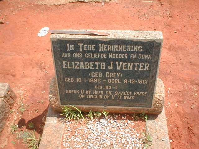 VENTER Elizabeth J. nee GREY 1896-1961