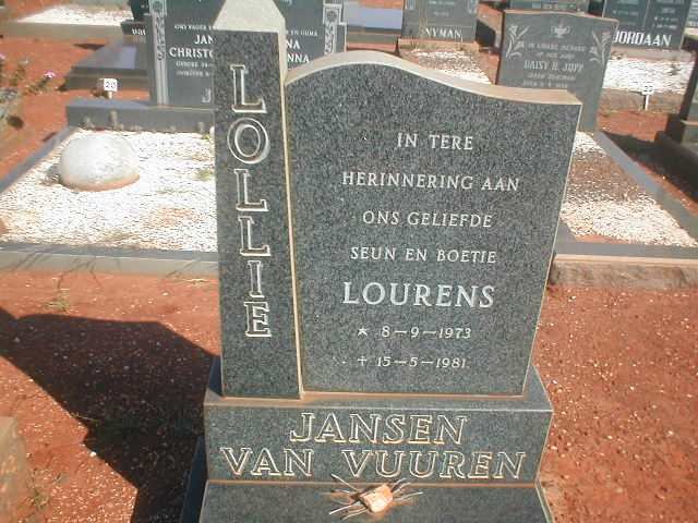VUUREN Lourens, Jansen van 1973-1981