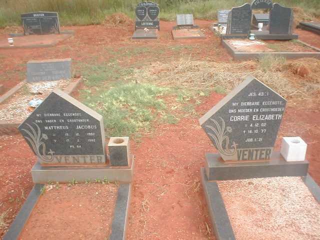 VENTER Mattheus Jacobus 1907-19?2 &amp; Corrie Elizabeth 1902-1977