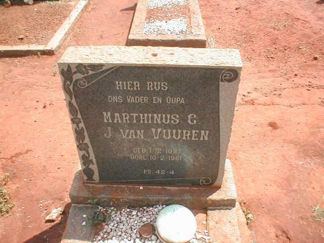 VUUREN Martinus G.J., van 1887-1961