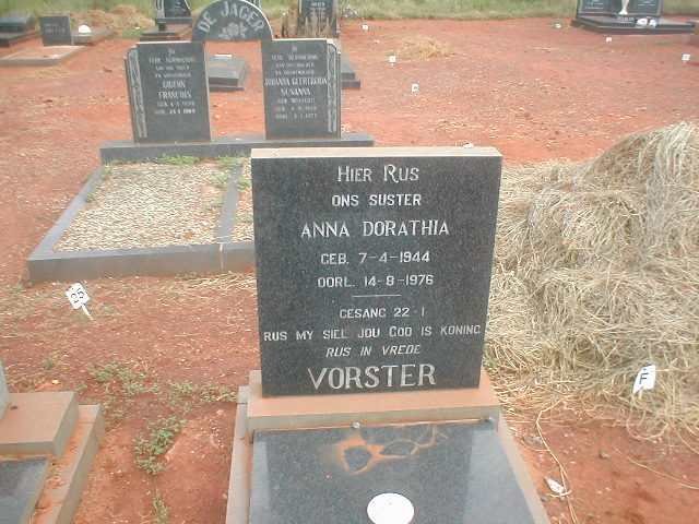 VORSTER Anna Dorathia 1944-1976