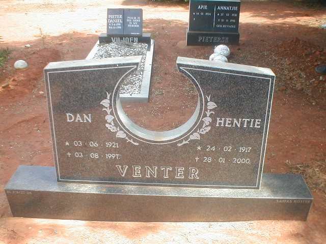 VENTER Dan 1921-1997 &amp; Hentie 1917-2000