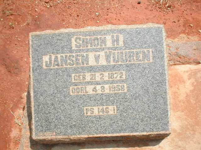 VUUREN Simon H., Janse van 1872-1958