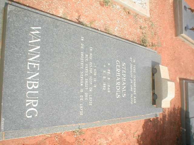 WANNENBURG Stephanus Gerhardus 1948 - 1993