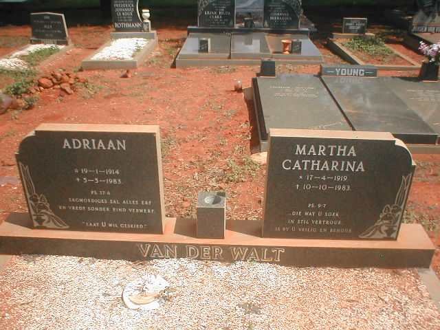 WALT Adriaan, van der 1914-1983 &amp; Martha Catharina 1919-1983
