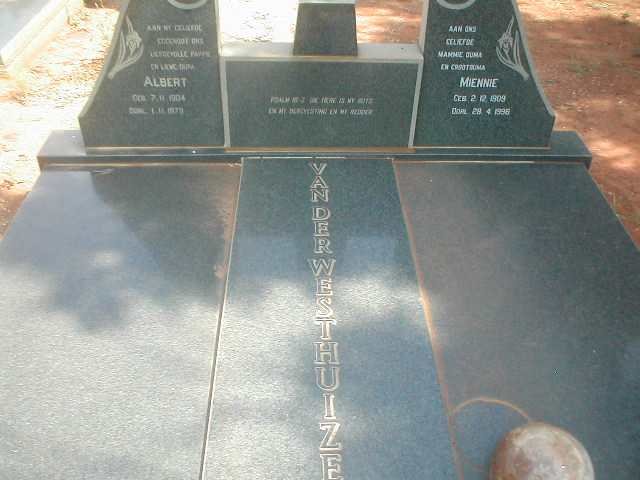WESTHIUZEN Albert, van der 1904-1979 &amp; Miennie 1909-1995