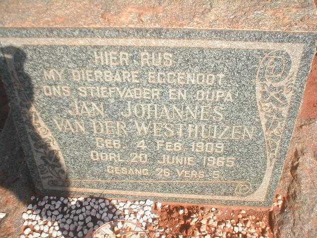WESTHUIZEN Jan Johannes, van der 1909-1965