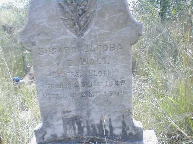 WALT Susara Jacoba, vd nee ELOFF 1849 - 1905