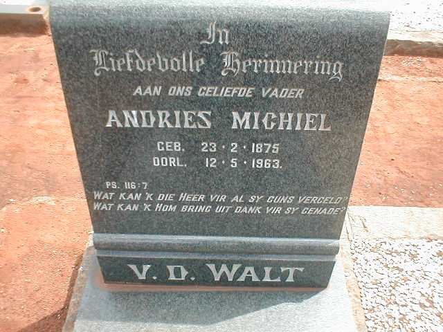 WALT Andries Michiel, v d 1875-1963