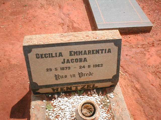 WENTZEL Cecilia Emmarentia Jacoba 1879-1963
