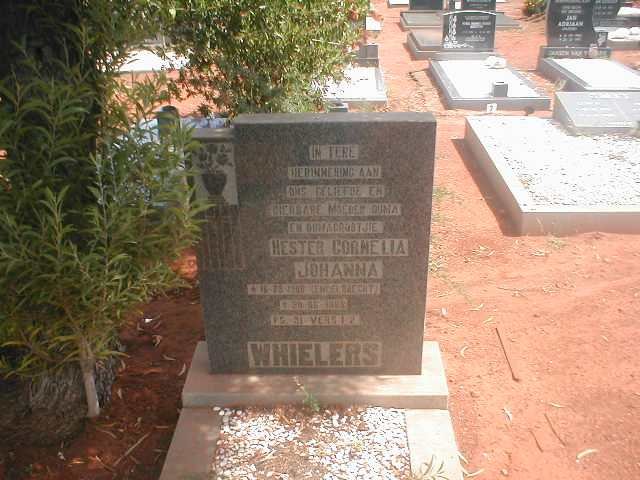 WHIELERS Hester Cornelia Johanna nee ENGELBRECHT 1906 - 1988