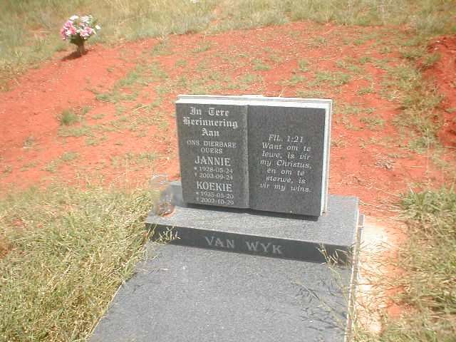 WYK Jannie, van 1928 - 2003 &amp; Koekie 1935 - 2002