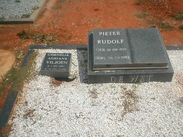 WET Pieter Rudolf, de 1919 - 1993, VILJOEN Cornelia Adriana - 2000