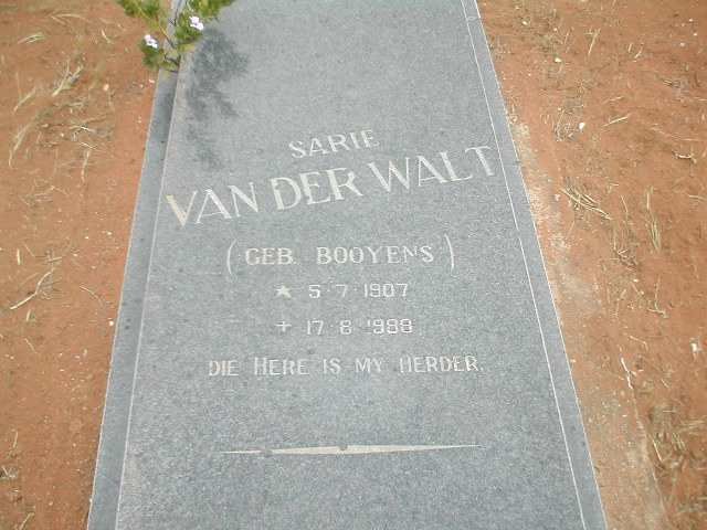 WALT Sarie, van der nee BOOYENS 1907 - 1988