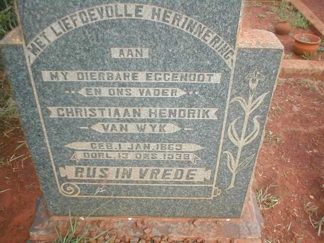 WYK Christiaan Hendrik, van 1863-1938