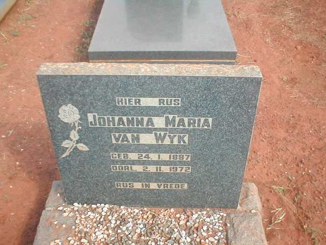 WYK Johanna Maria, van 1887-1972