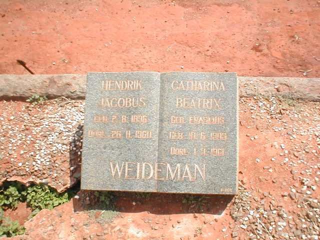 WEIDEMAN Hendrik Jacobus 1896-1960 &amp; Catharina Beatrix ERASMUS 1905-1961