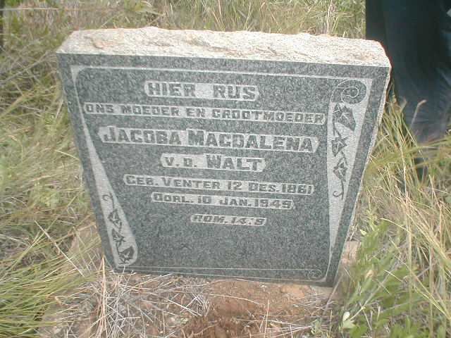 WALT Jacoba Magdalena, vd 1861 - 1949