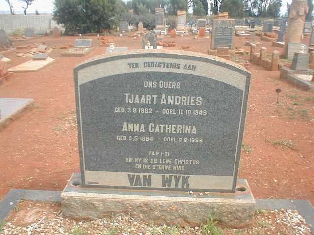 WYK Tjaart Andries, van 1882-1949 &amp; Anna Catherina 1884-1959