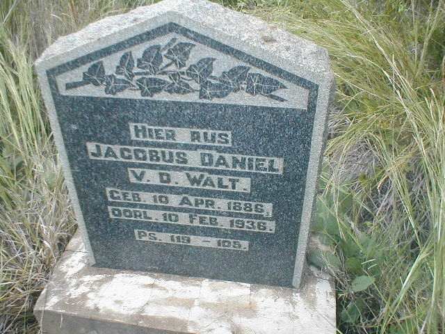 WALT Jacobus Daniel, van der 1886 - 1936