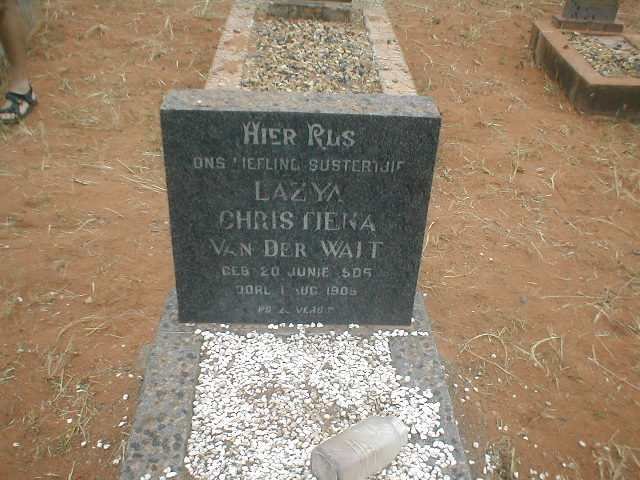 WALT Lazya Christiena, van der 1905 - 1905