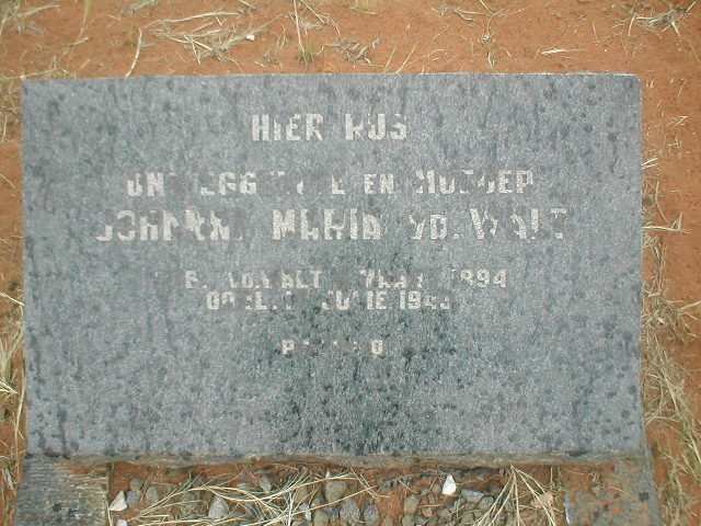 WALT Johanna Maria, vd 1894 - 1943