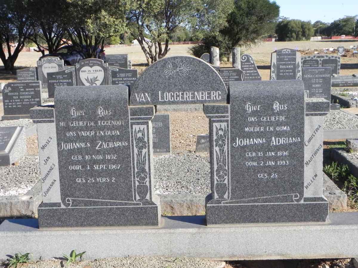 LOGGERENBERG Johannes Zacharias, van 1892-1967 &amp; Johanna Adriana 1896-1993