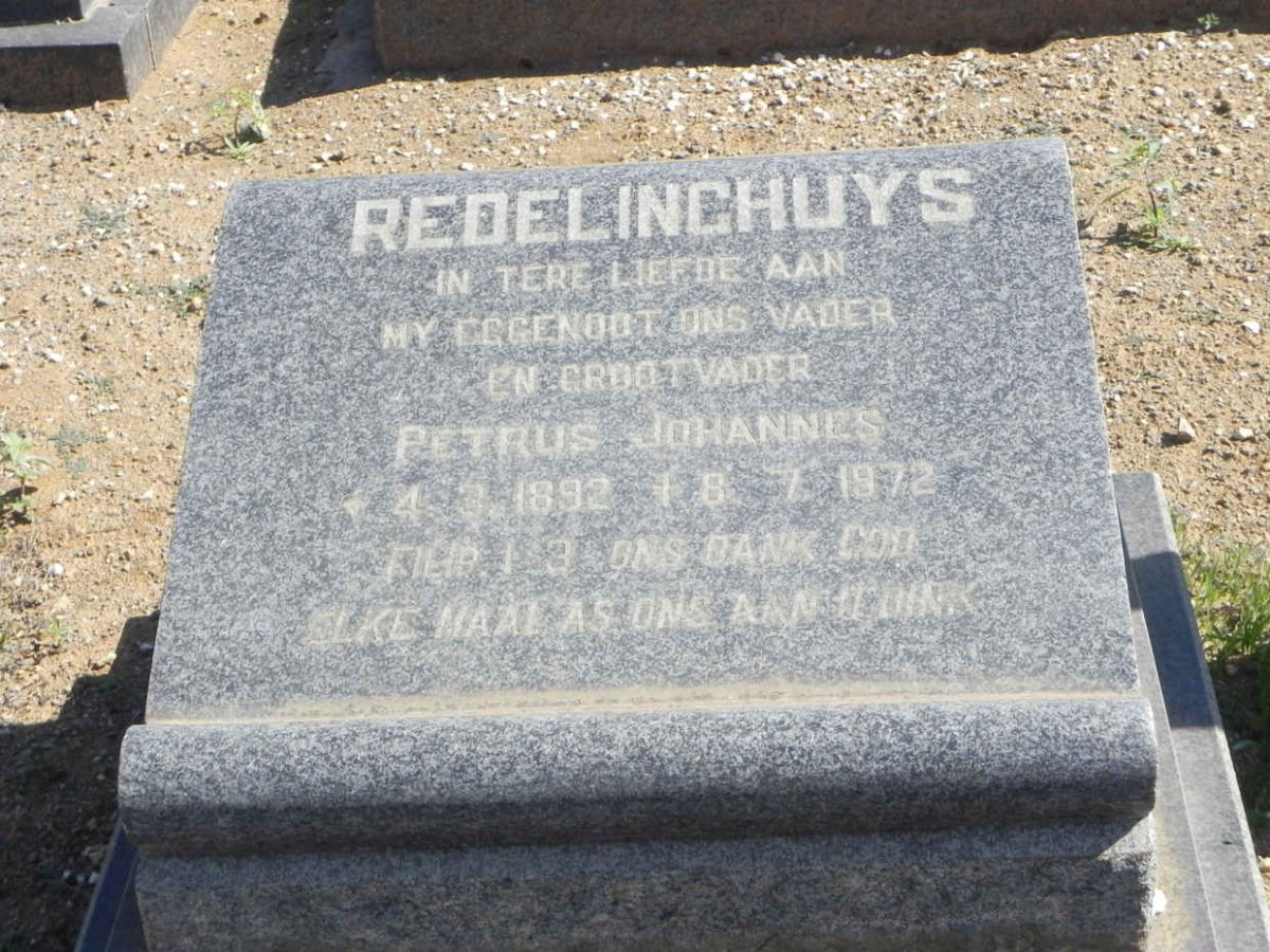 REDELINGHUYS Petrus Johannes 1892-1972