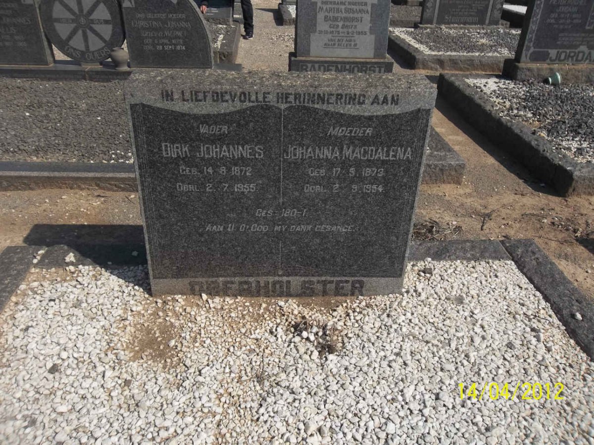 OBERHOLSTER Dirk Johannes 1872-1955 &amp; Johanna Magdalena 1873-1954