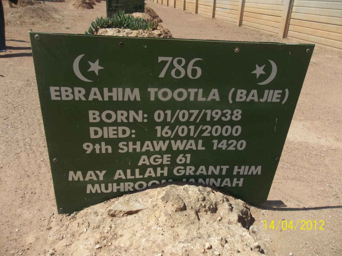 TOOTLA Ebrahim 1938-2000