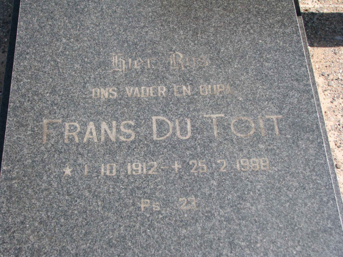 TOIT Frans, du 1912-1988