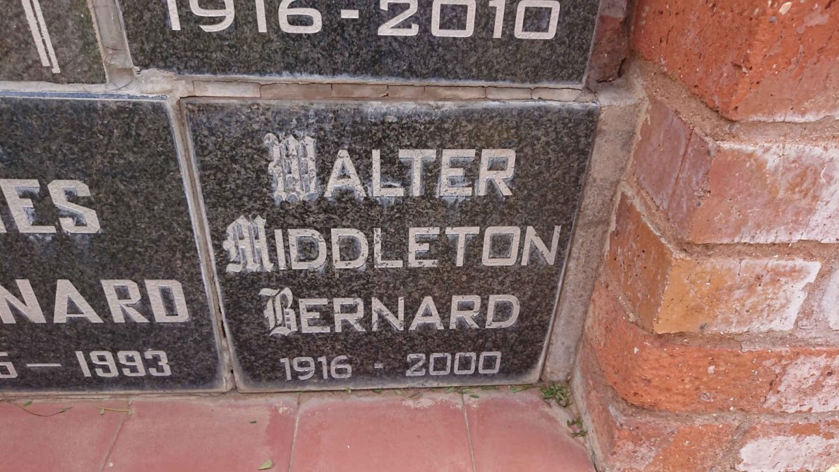 BERNARD Walter Middleton 1916-2000