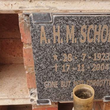 SCHOLTZ A.H.M. 1923-2004