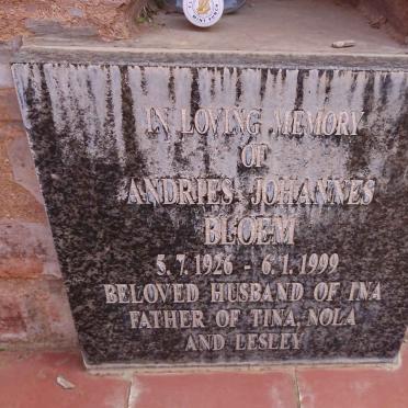 BLOEM Andries Johannes 1926-1999