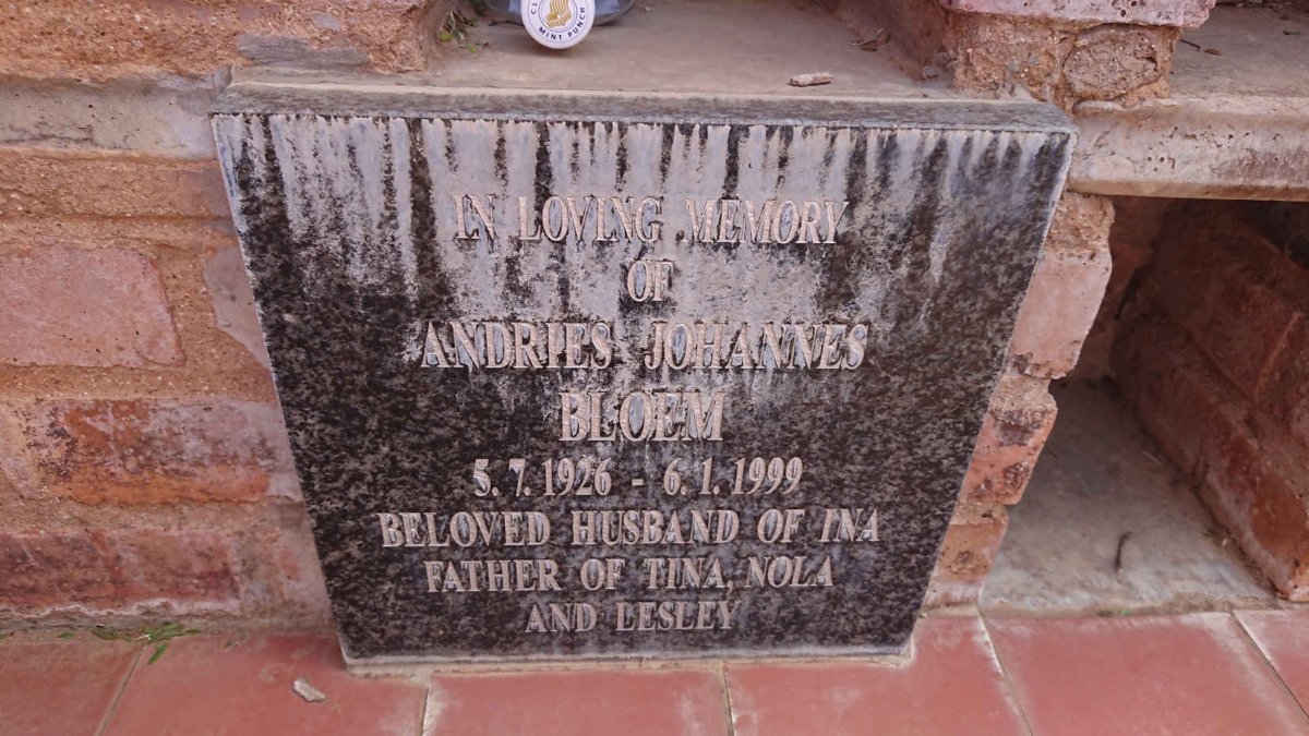 BLOEM Andries Johannes 1926-1999