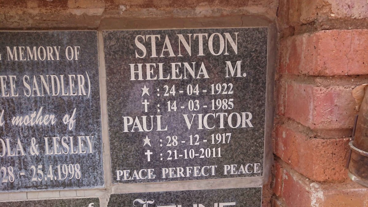 STANTON Paul Victor 1917-2011 & Helena M. 1922-1985